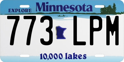 MN license plate 773LPM