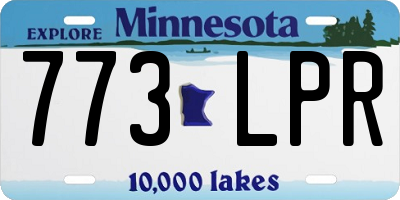 MN license plate 773LPR