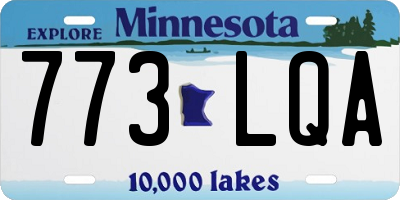 MN license plate 773LQA