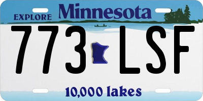MN license plate 773LSF