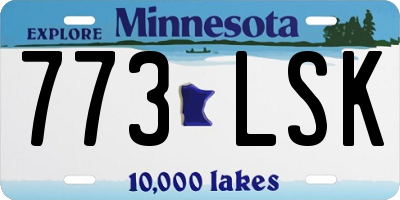 MN license plate 773LSK