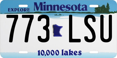 MN license plate 773LSU
