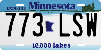 MN license plate 773LSW