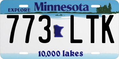 MN license plate 773LTK