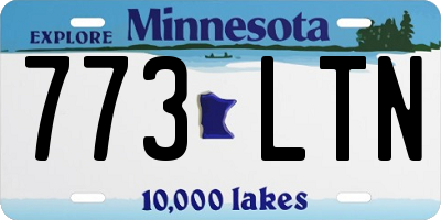 MN license plate 773LTN