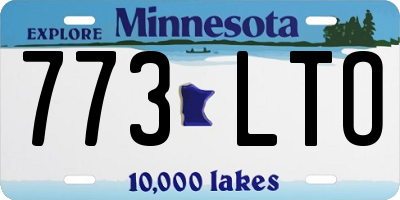 MN license plate 773LTO