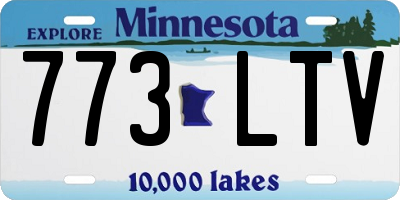 MN license plate 773LTV