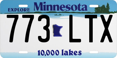 MN license plate 773LTX