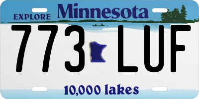 MN license plate 773LUF
