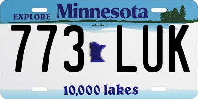MN license plate 773LUK
