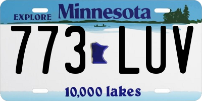 MN license plate 773LUV