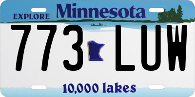 MN license plate 773LUW