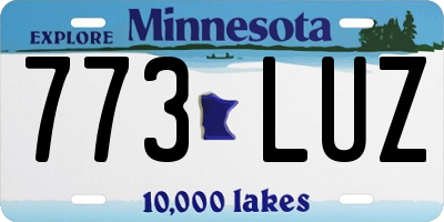MN license plate 773LUZ