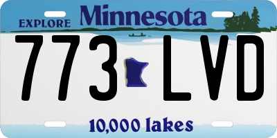 MN license plate 773LVD