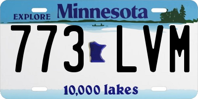 MN license plate 773LVM