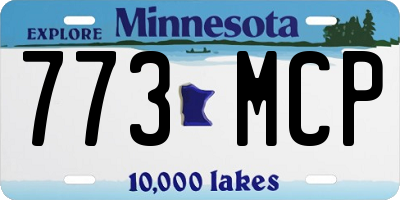 MN license plate 773MCP