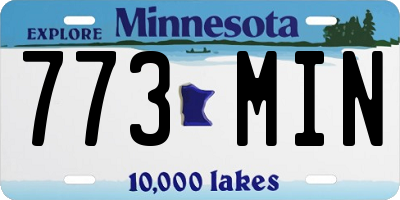 MN license plate 773MIN