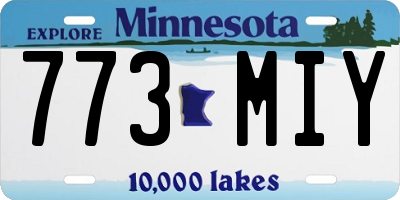 MN license plate 773MIY