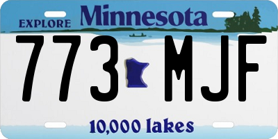 MN license plate 773MJF