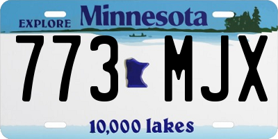 MN license plate 773MJX