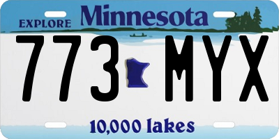 MN license plate 773MYX