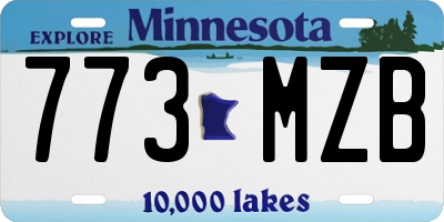 MN license plate 773MZB