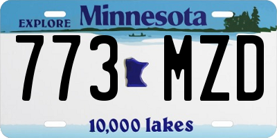 MN license plate 773MZD