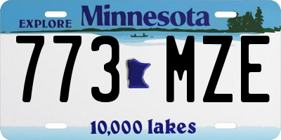 MN license plate 773MZE