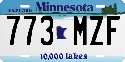 MN license plate 773MZF