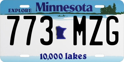 MN license plate 773MZG