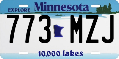 MN license plate 773MZJ