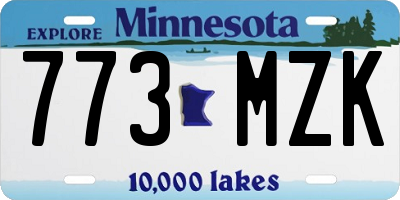 MN license plate 773MZK