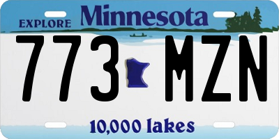 MN license plate 773MZN