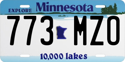 MN license plate 773MZO
