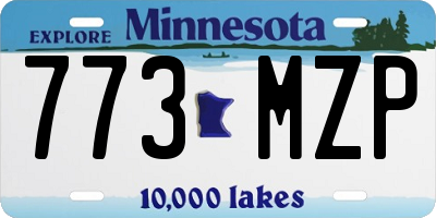 MN license plate 773MZP