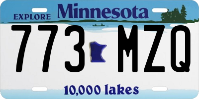 MN license plate 773MZQ