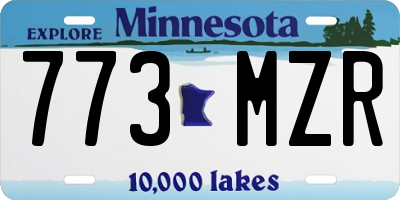 MN license plate 773MZR