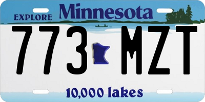 MN license plate 773MZT