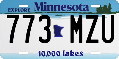 MN license plate 773MZU