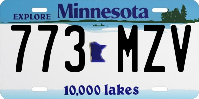 MN license plate 773MZV