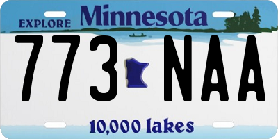 MN license plate 773NAA