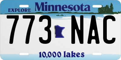 MN license plate 773NAC