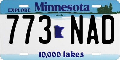 MN license plate 773NAD