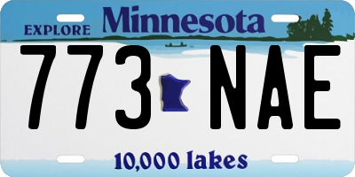 MN license plate 773NAE
