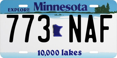 MN license plate 773NAF