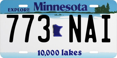 MN license plate 773NAI