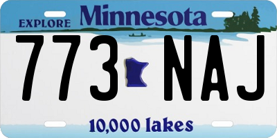 MN license plate 773NAJ