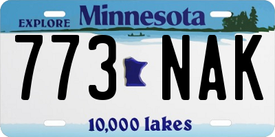 MN license plate 773NAK