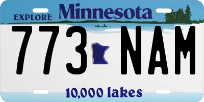 MN license plate 773NAM