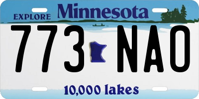 MN license plate 773NAO